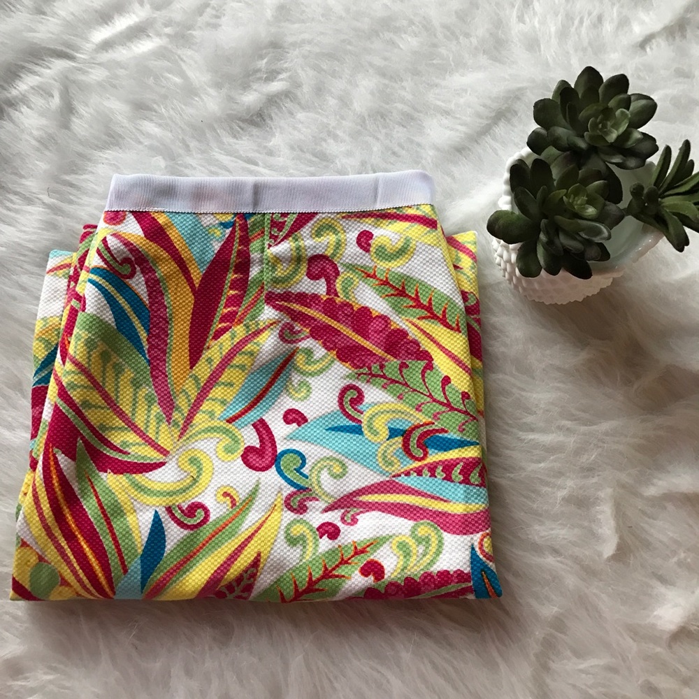 Tommy Hilfiger multicolor white trim printed skirt